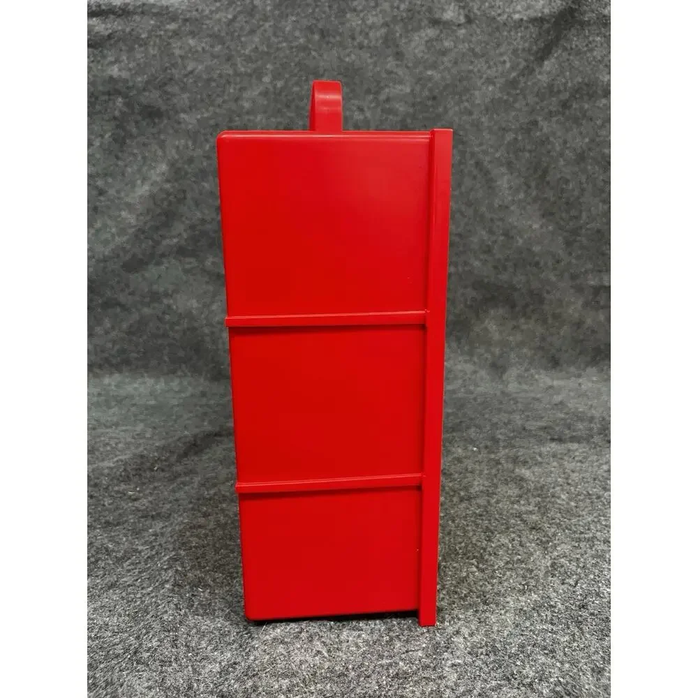 Lego Storage Case Box Red Yellow Vintage 1989 Slide Lid W/ Bulk Mixed Bricks